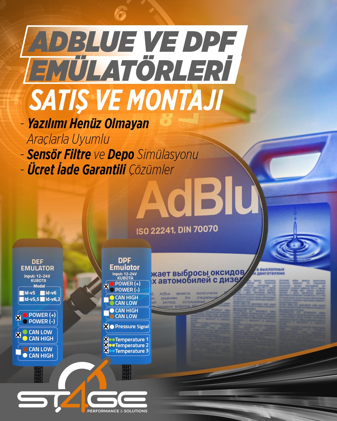 AdBlue SCR DPF İptal Emülatörleri Satış & Montaj | Stage 4